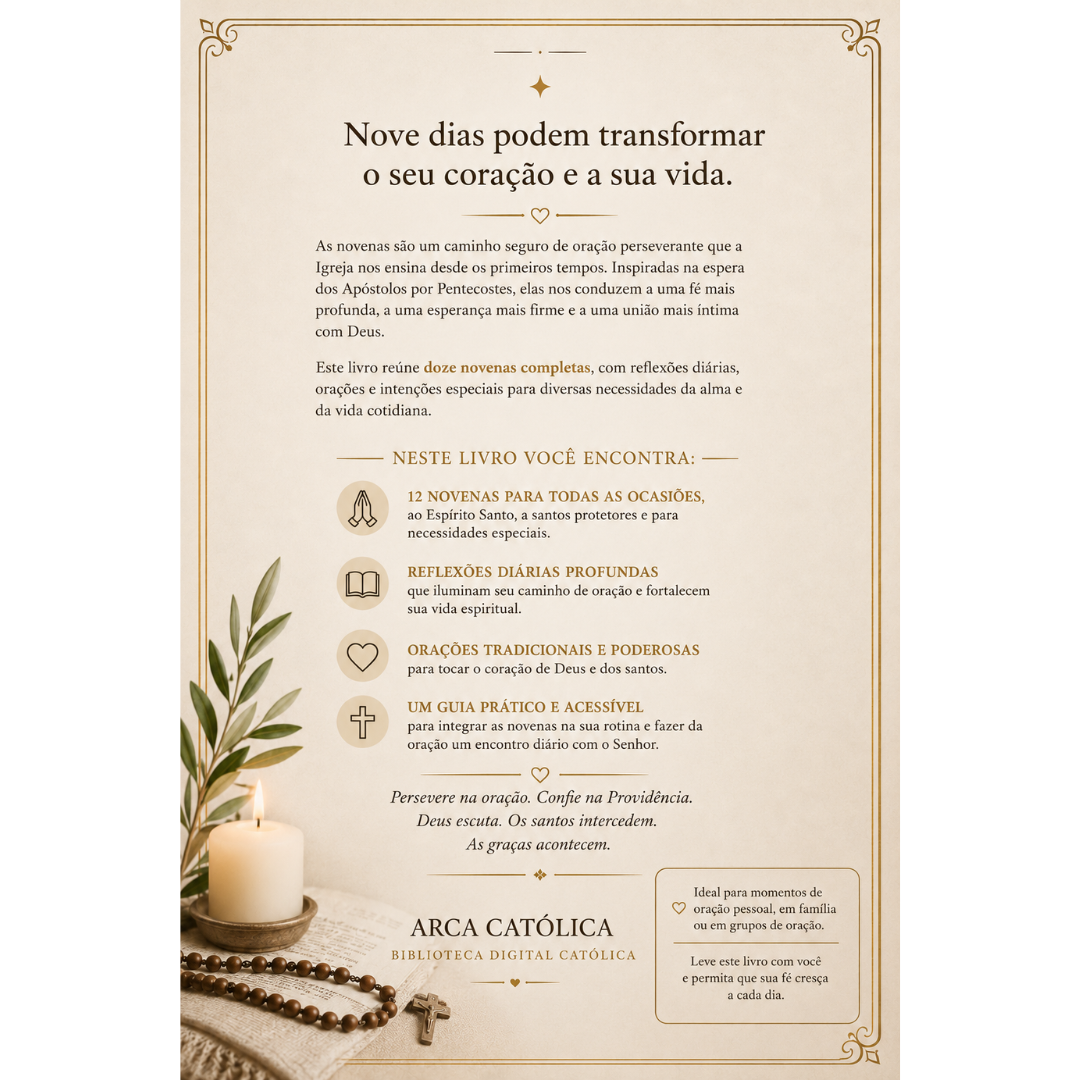 Novenas para Todas as Ocasiões — 12 Novenas Católicas Completas